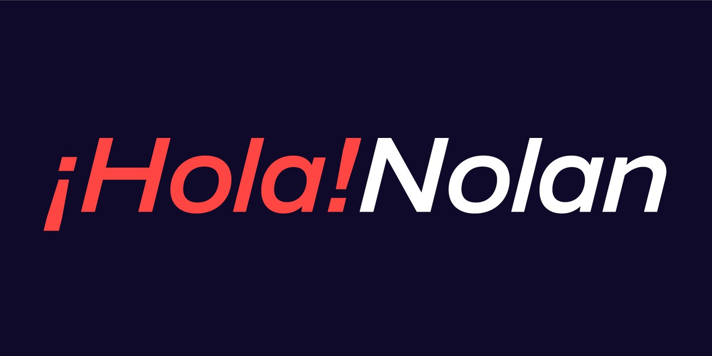Пример шрифта Nolan Thin Italic